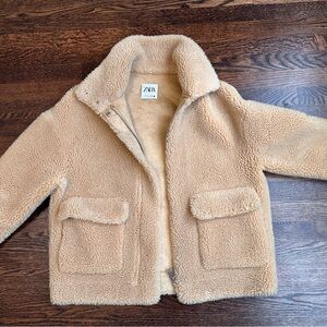 Zara Beige Sherpa Jacket